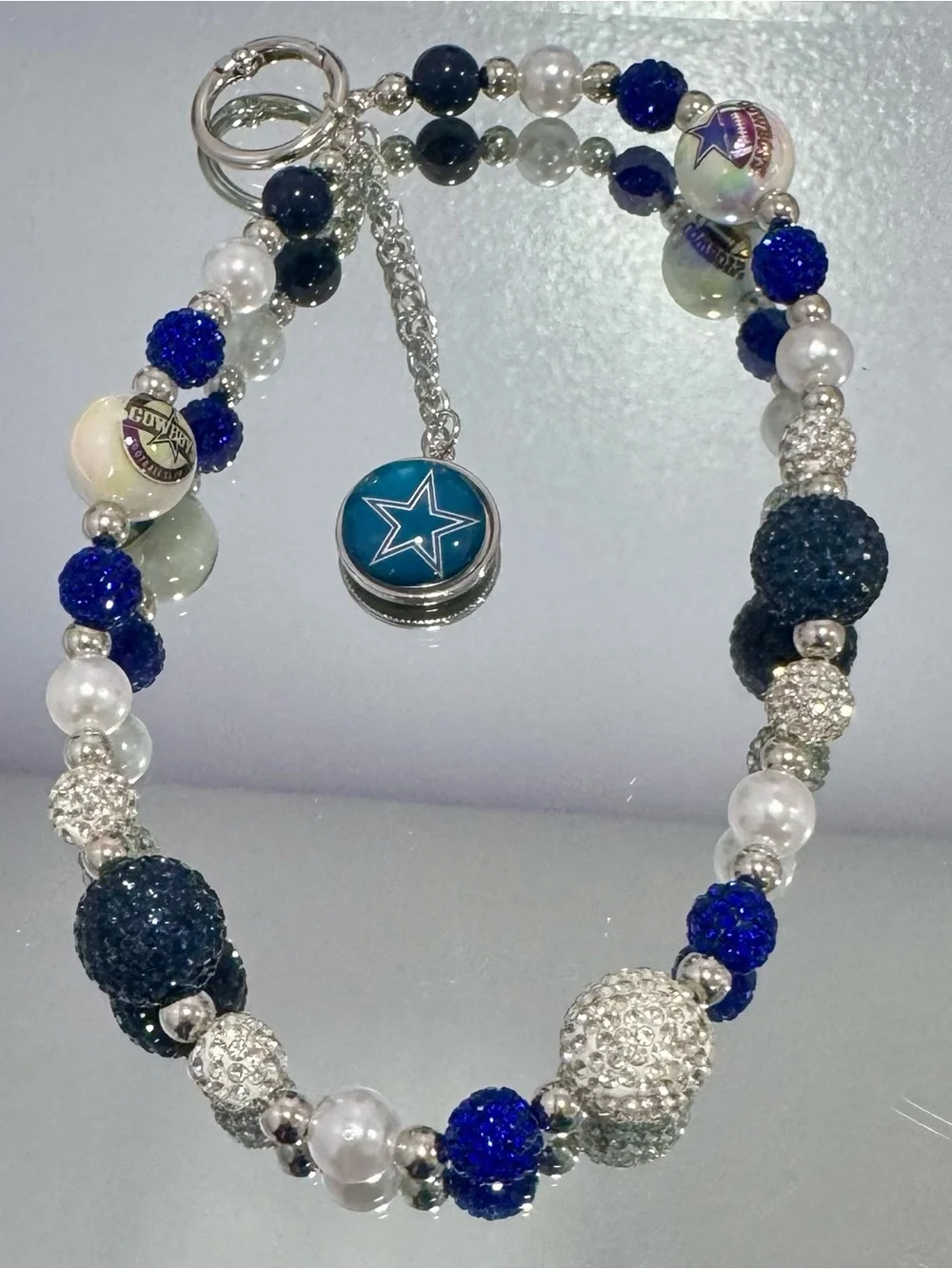 New  Dallas  Blue and Silver Phone Charm
